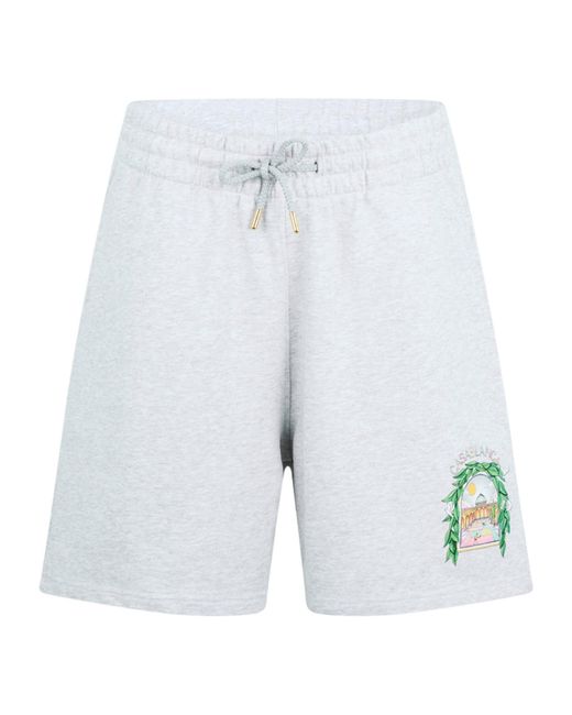 Casablanca Blue Printed Drawstring Shorts for men