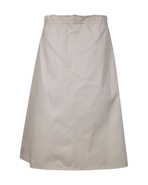MM6 by Maison Margiela Gray Elasticated Waistband Midi Skirt