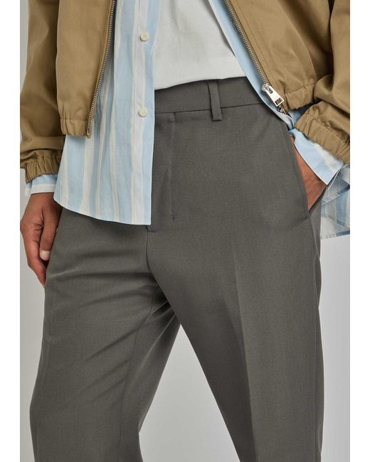 AMI Gray Wool Trousers for men