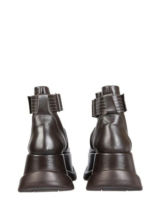 Sunnei Brown Platform Ankle Boots