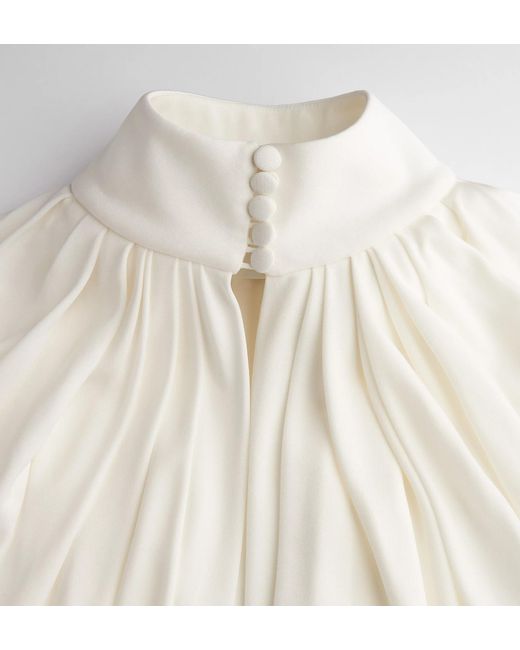 Dior White Pleated Cape
