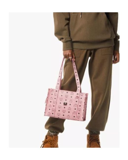 MCM Pink Large Aren Shopper Bag