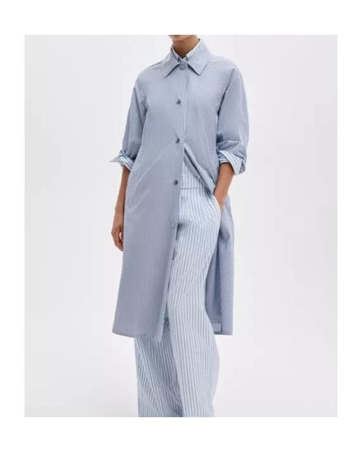 Rag & Bone Blue Striped Buttoned Coat