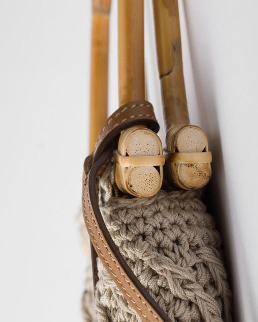 Prada Brown Cotton Crochet Mini-Handbag
