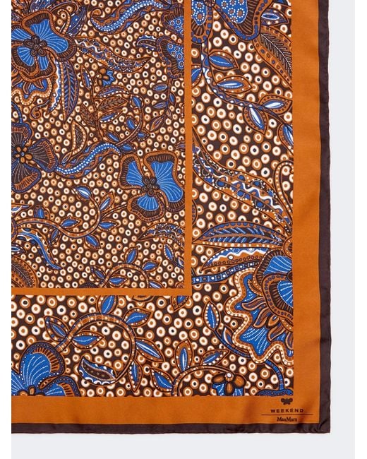 Weekend by Maxmara Brown Square Silk Scarf