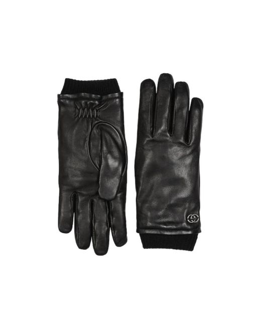 Gucci Black Gg-Plaque Gloves for men