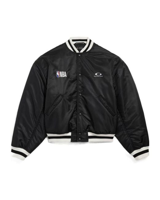 Balenciaga Black Nba Logo Bomber Jacket for men