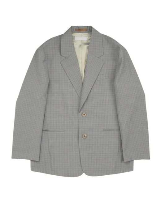 Our Legacy Gray Industry Check-Pattern Blazer for men