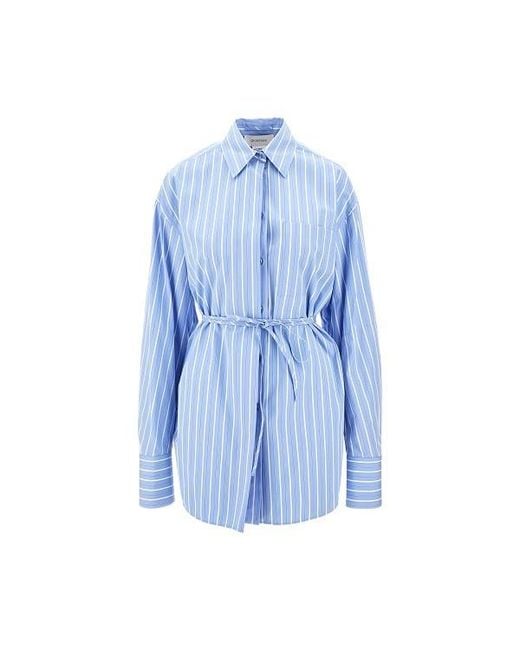 Sportmax Blue Firma Striped Button-Up Shirt