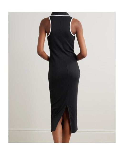Veronica Beard Black Darien Ribbed Dress