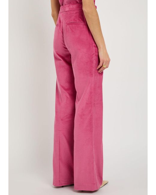 Gabriela Hearst Pink Vesta Straight-Leg Corduroy Trousers