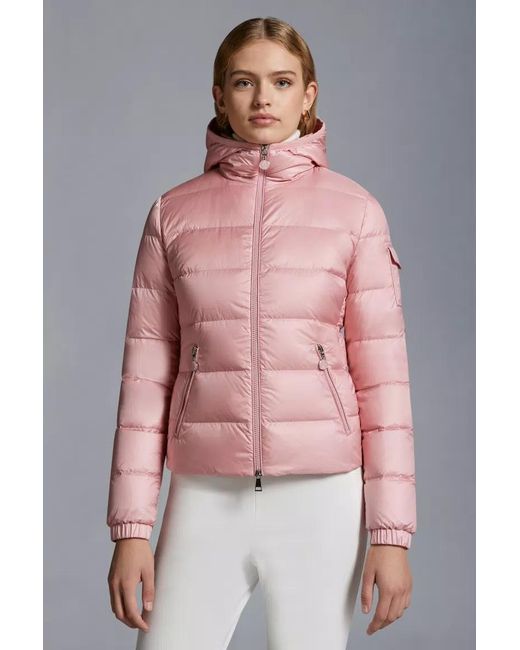 Moncler Pink Zip-Up Padded Jacket