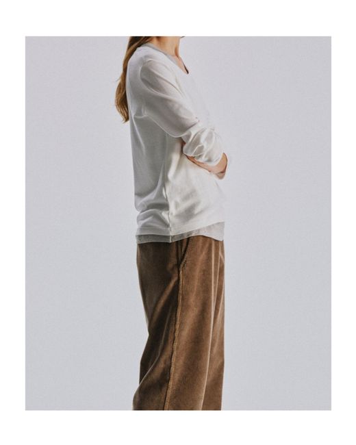 The Row White Long-Sleeved T-Shirt