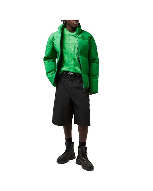 Moncler Green Stand-Collar Quilted Down Jacket for men