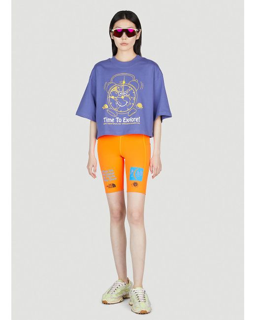 The North Face Blue X Online Ceramics Graphic-Printed Cropped T-Shirt