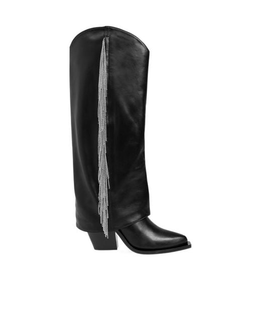 Le Silla Black Jewel 110Mm Leather Boots