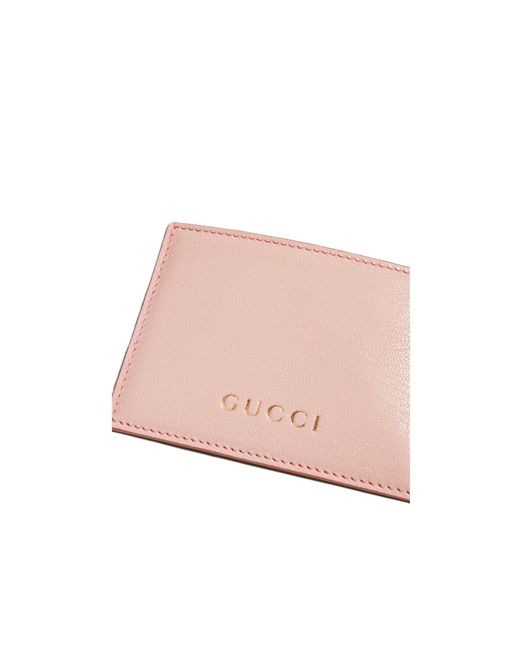 Gucci Pink Card Case With Lettering