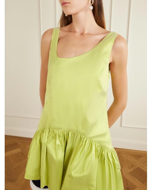 Simone Rocha Green Taffeta Peplum Top