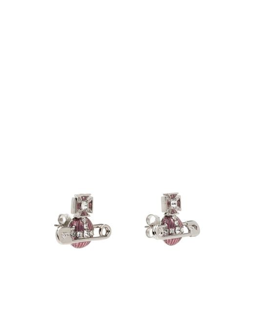 Vivienne Westwood White Orb Embellished Earrings