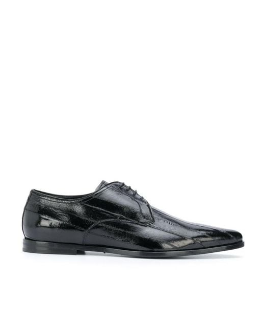 Dolce & Gabbana Black Lace-Up Derby Shoes for men