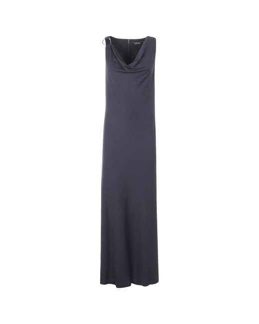 Ralph Lauren Blue Lauren Elkanah Sleeveless Gown Dress