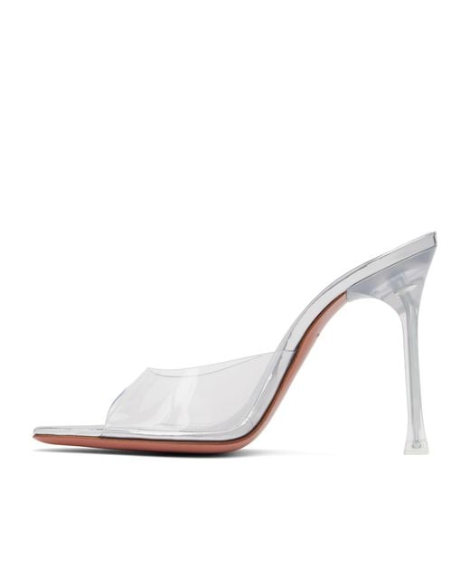 AMINA MUADDI White Open-Toed High-Heeled Sandals