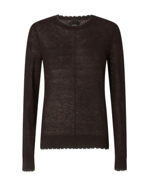 Pinko Black Distressed Semi-Sheer Top
