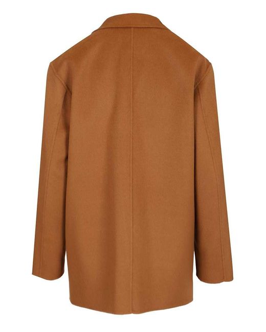 Max Mara Caban In Wool And Silk Coats Brown