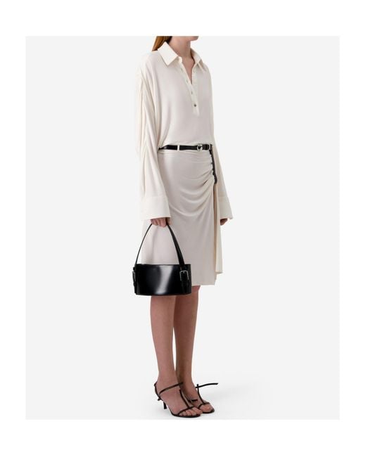 Coperni White Belted Draped Dress