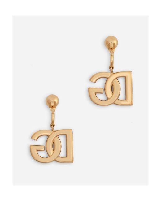 Dolce & Gabbana Metallic Interlocking Logo Earrings