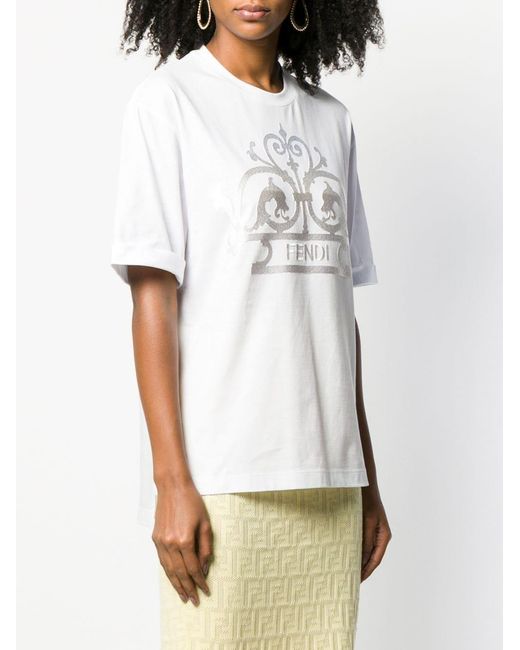 Fendi White Gate Logo T-Shirt