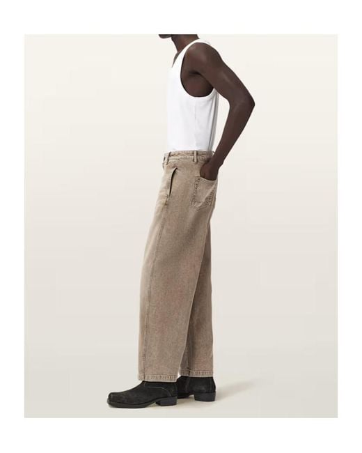 AllSaints Gray Belt Loop Jeans for men
