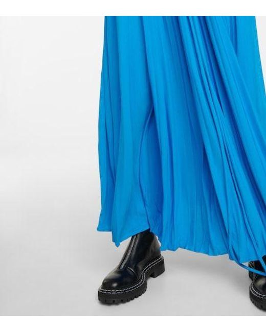 Proenza Schouler Blue Cutout Jersey Maxi Dress