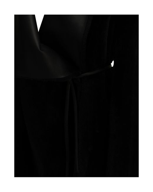Blancha Black Wrap Panel Long Coat