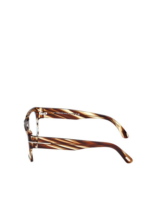 Tom Ford White Eyewear Rectangular Frame Glasses for men
