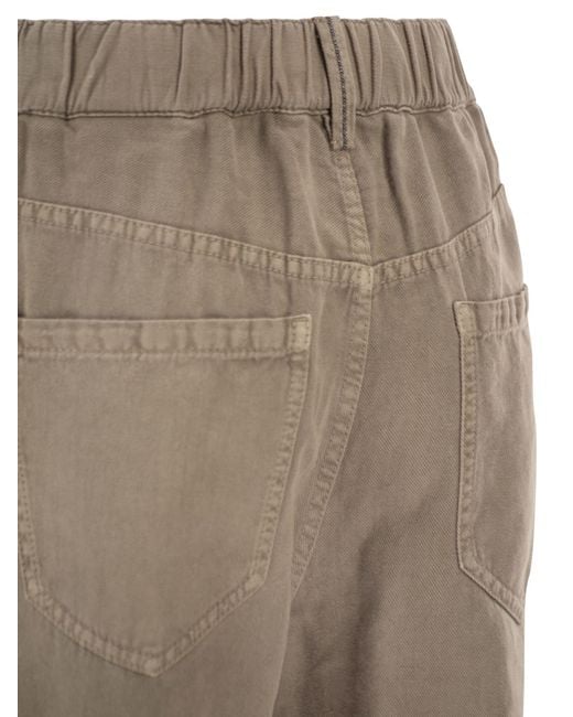 Brunello Cucinelli Brown Contemporary Garment-Dyed Trousers