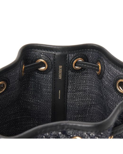 Burberry Black Drawstring Denim Bucket Bag