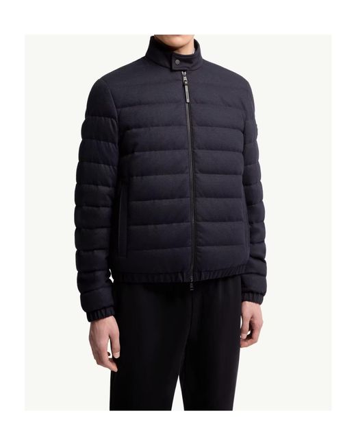 Moncler Blue Luray Zipped Quilted Jacket for men