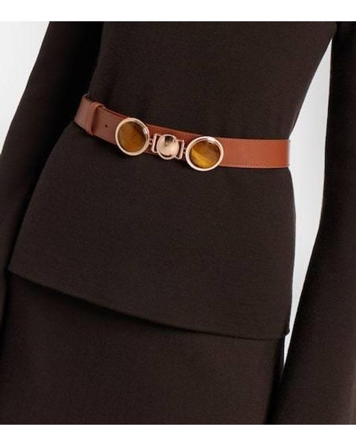 Gabriela Hearst Brown Grange Embellished Leather Belt