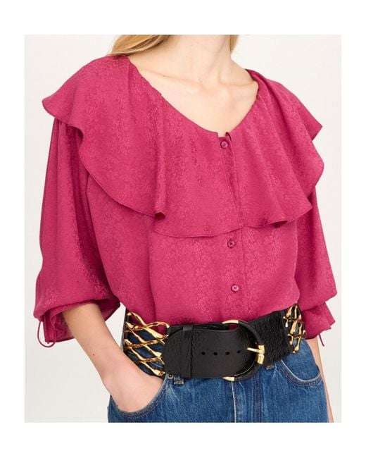 Chloé Pink Chloé Ruffled Button-Front Blouse