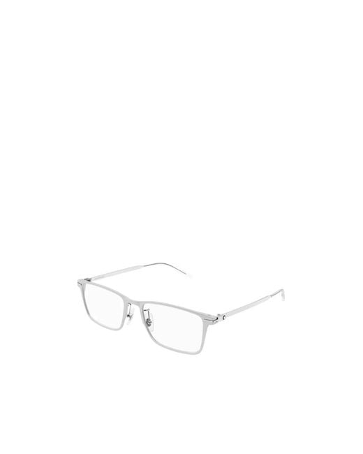 Montblanc White Eyewear Square Frame Glasses for men