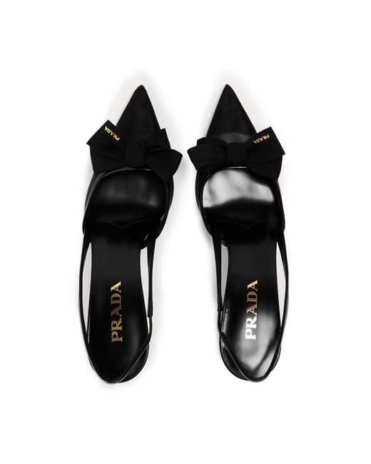 Prada Black Bow Slingbacks