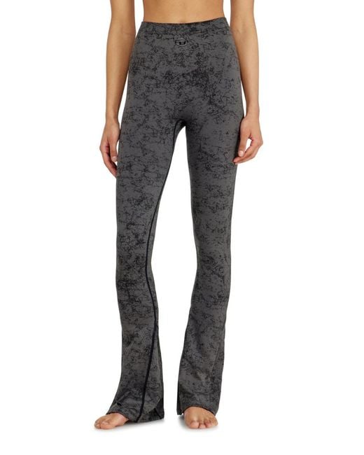 DIESEL Gray Utilitarian Printed Flared Leggings
