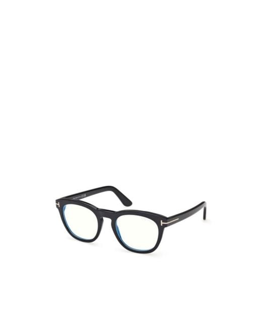 Tom Ford White Eyewear Round Frame Glasses for men