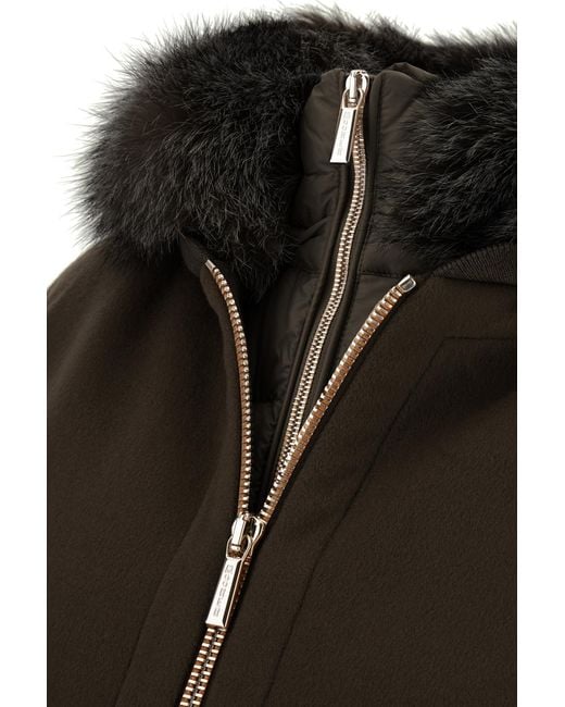 Moorer Black Long-Sleeve Hooded Down Jacket