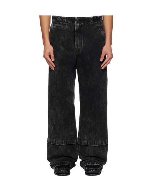 Lanvin Black Washed Non-Stretch Jeans for men