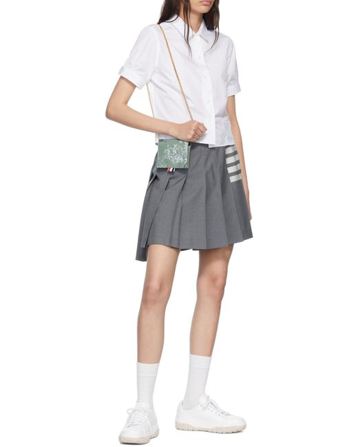 Thom Browne White Short-Sleeved Button-Up Shirt