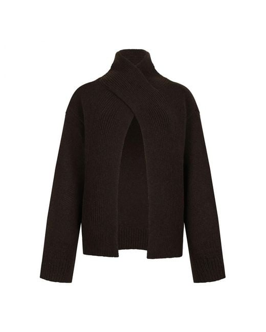 Ganni Black Crossed Strapped Open-Back Pullover