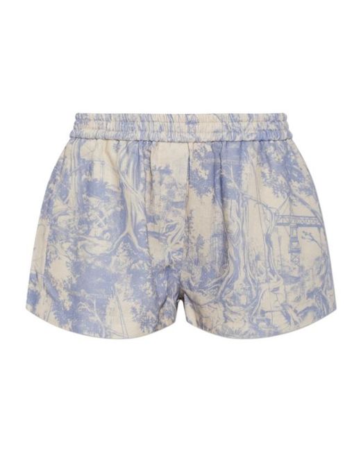 Off-White c/o Virgil Abloh Gray Elastic-Waist Shorts