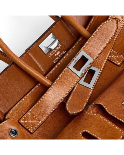 Balenciaga Brown Twist-Lock Top Handle Bag